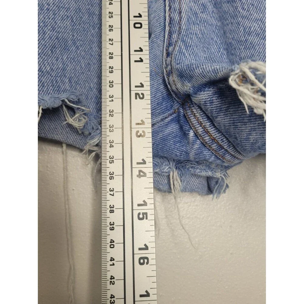 Zara denim raw hem cut off high rise shorts size 10